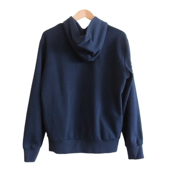 Polo Ralph Lauren Men’s Navy Blue Gold Crest Double Knit Hoodie Sweatshirt Small - Picture 2 of 12